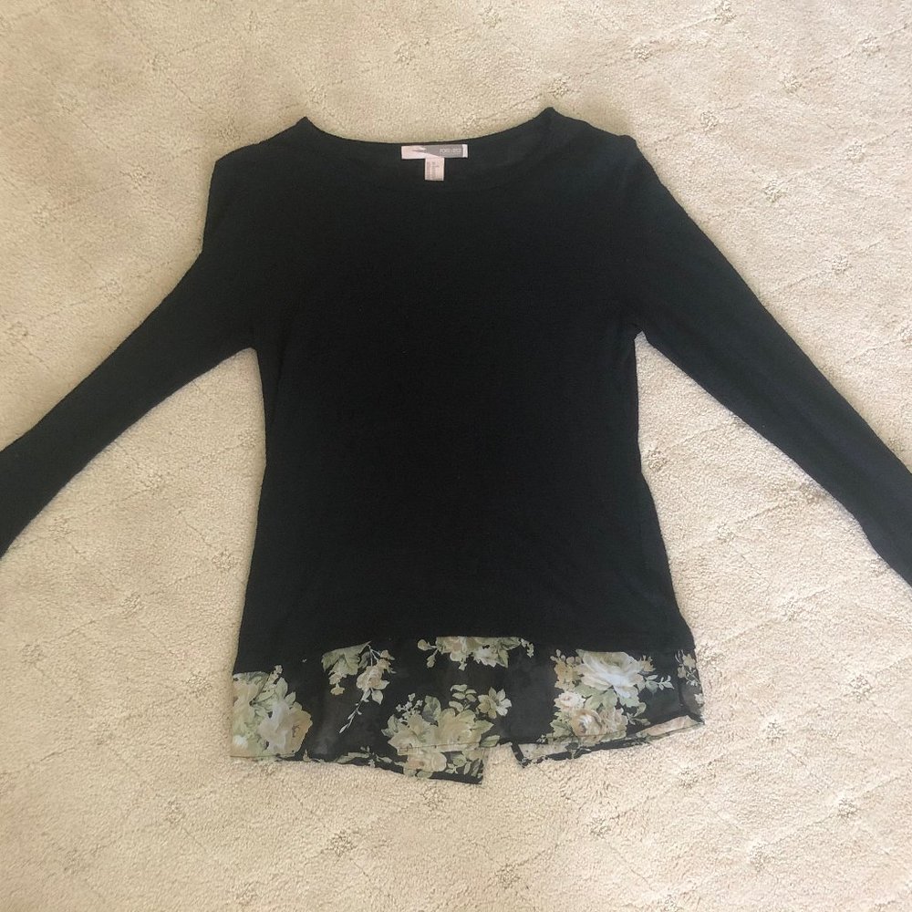 Black and floral shirt